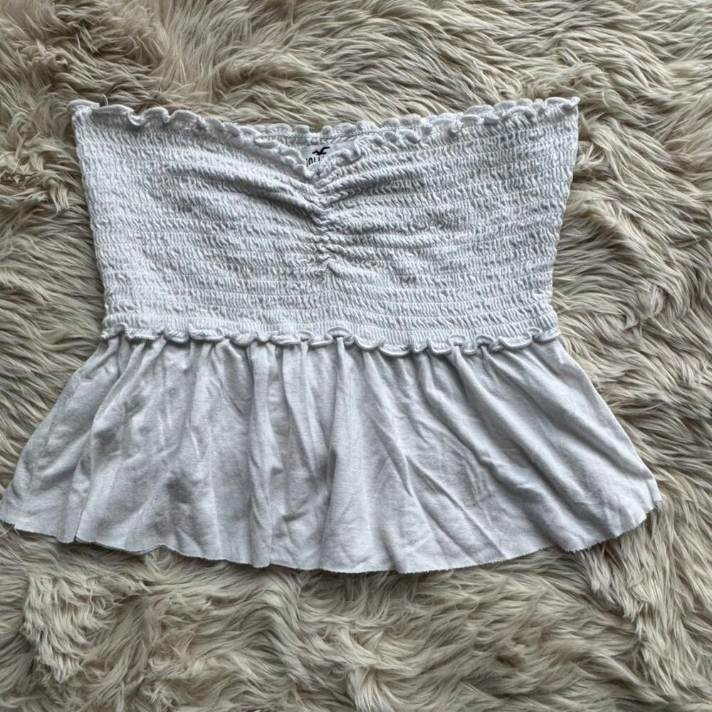 Hollister Strapless Cropped Tank Top White XS EUC